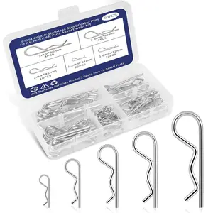 50 count Cotter Pins, Cotter Pin Assortment Kit, Heavy Duty R Clips Hardware Pins, 5 Sizes Spring Fasteners Hitch Pin for Trailer Locking, Trailer Clamps, Lawn Mowers, , Mechanic's Choice