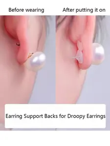 Silicone Ear Cuffs Invisible Back Support, Jewelry Safety Accessory for Bedroom Travel Office School, Fixed Dangle Earrings, Non Piercing Earrings