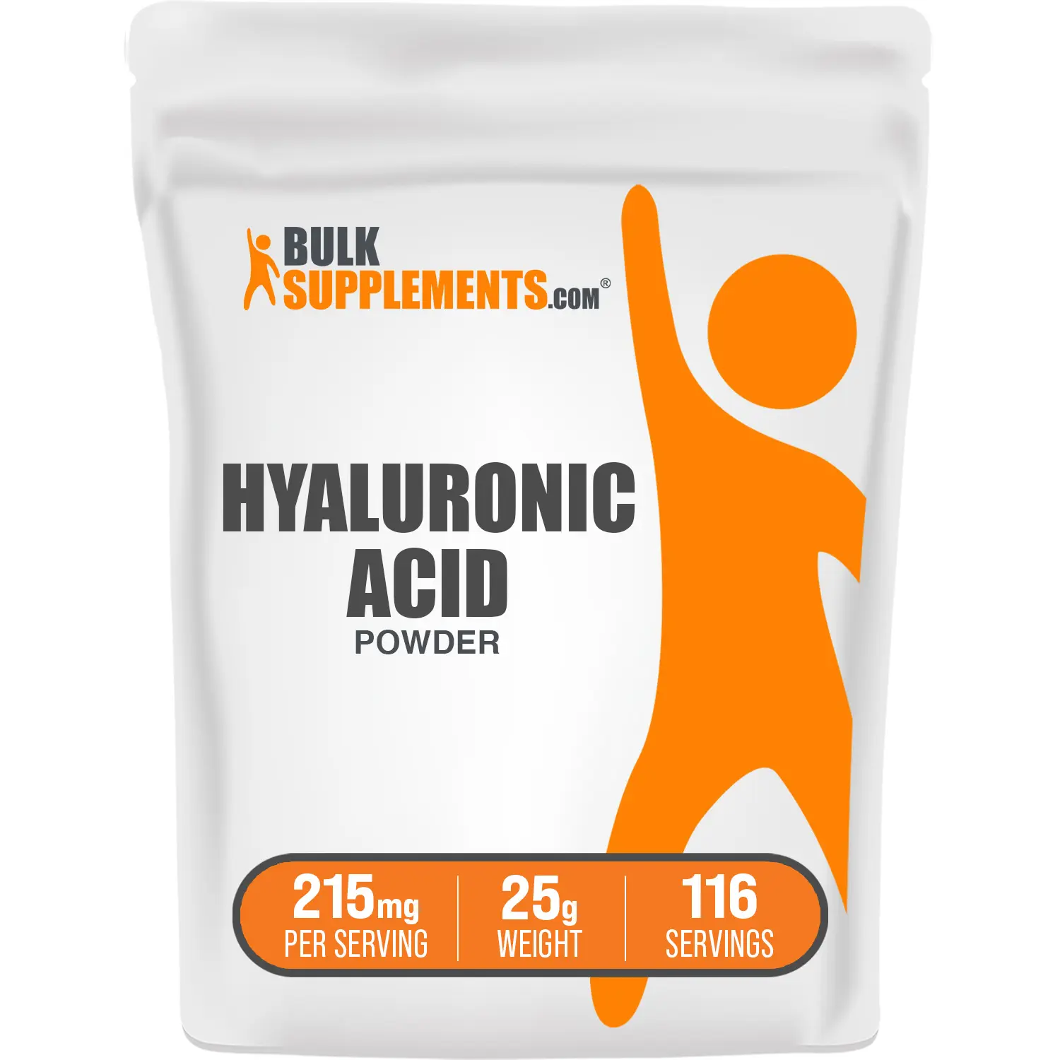 BulkSupplements Sodium Hyaluronate (Hyaluronic Acid) Powder - Gluten Free, Collagen-Supporting - for Plump Skin, Eye Health - 25g, 215mg per Serving, Dietary, Sugar Free, Moisturizing, Adults, Additive-Free