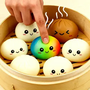 Expressive Big Dumpling Squishy Toy – Blind Box Fidget Pack, Soft TPR Stress Relief Sensory Squishies, Unboxing Surprise Random Style, Collectible Figurine for Children’s Day, Easter Basket Stuffers, Gift Exchange for Kids