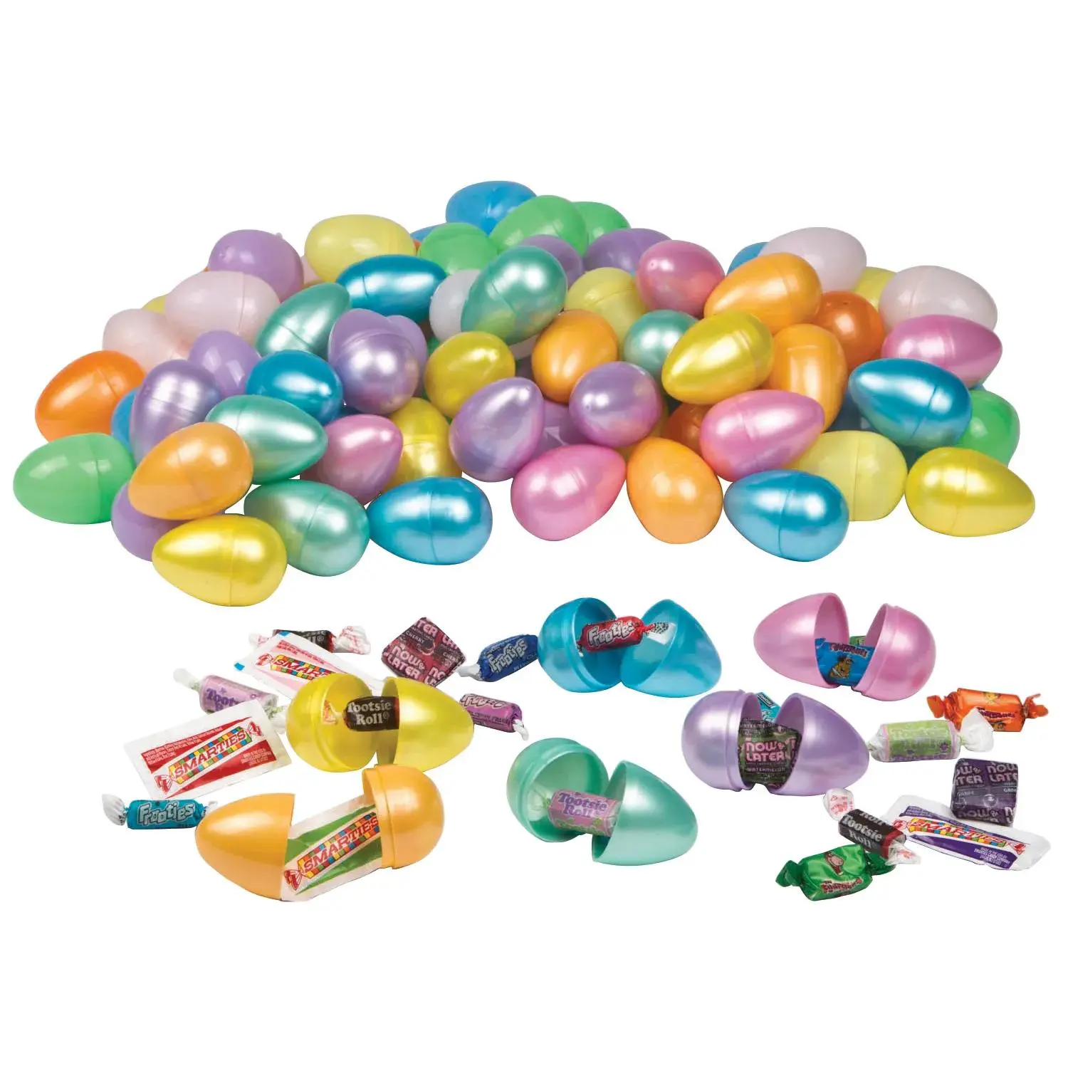 2.5" Pre-Filled Plastic Easter Eggs, Bulk 1000-Piece Set with Individually-Wrapped Candy, Piñata Surprise, Assortment of Pastels