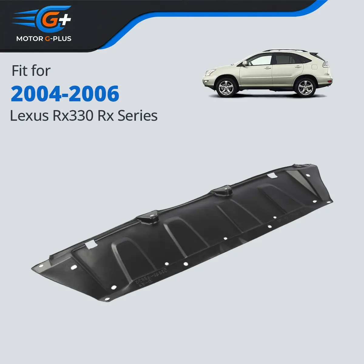 MOTOR GPLUS Front Engine Splash Shield Under Cover (LX1228125) - Easy Install, High Reliability, Premium Quality Fit for 2004-2006 Lexus Rx330 Rx Series, Car Exterior Splash Protection Accessory, Accessories for Car, 1* Front Engine Splash Shield