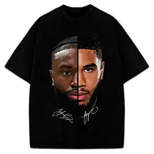 Brown and Tatum Duo Graphic T-Shirt, Boston Basketball Inspired Tee, Dynamic Player Duo Art Shirt, Vintage Sports Streetwear Style, Basketball Fan Graphic Tee, Casual Everyday Wear, Perfect Gift for Basketball Lovers, Custom Design Apparel, 2026 Trending