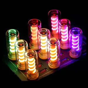 2pc Car USB Night Light Bulb, Touch Dimmable, Portable Mini USB Retro Glass Bottle Lamp for Car, Bedroom, Hallway, Camping, Car Interior Lighting, Interior Car Lights, Led Lights Car