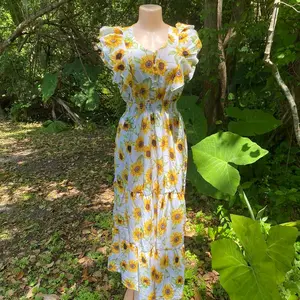 Sunflower Sundress With Pockets Casual Womenswear