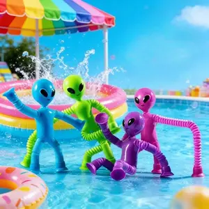 Super cool alien suction cup toy, stretchable tubular transforming robot set, suitable for children's party supplies, novelty toy, perfect choice for car, bathroom, Halloween/Thanksgiving/Christmas/Easter gifts