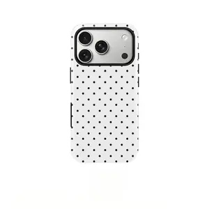 Polka Dot Print Phone Case, Heavy Duty Shockproof 2in1 Protective Shell, for Samsung iPhone 17 16 15 14 13 12 11 Pro Max Series Holiday Gift Minimalist Fashion Case Cover