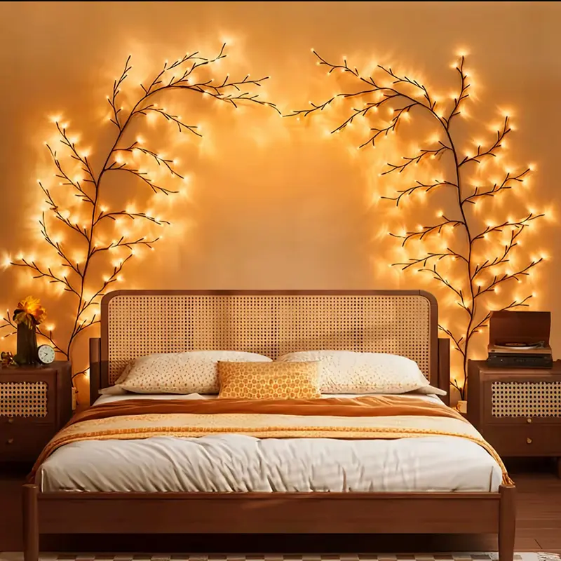 DIY Cherry Blossom Tree Branch LED Fairy Lights Lamp - USB-Powered, 8-Mode Remote Control Color Changing, Girl Room Decor, Apartment Accessories, Things for Rooms, Whimsical Home Improvement Night Light