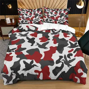Camouflage Pattern Bedding Duvet Cover Set, Includes 1 Duvet Cover And 1 Or 2 Pillowcases, Does Not Include Duvet Or Pillow Inserts, Soft And Durable Bedroom Decoration, Bed Sets Supplies