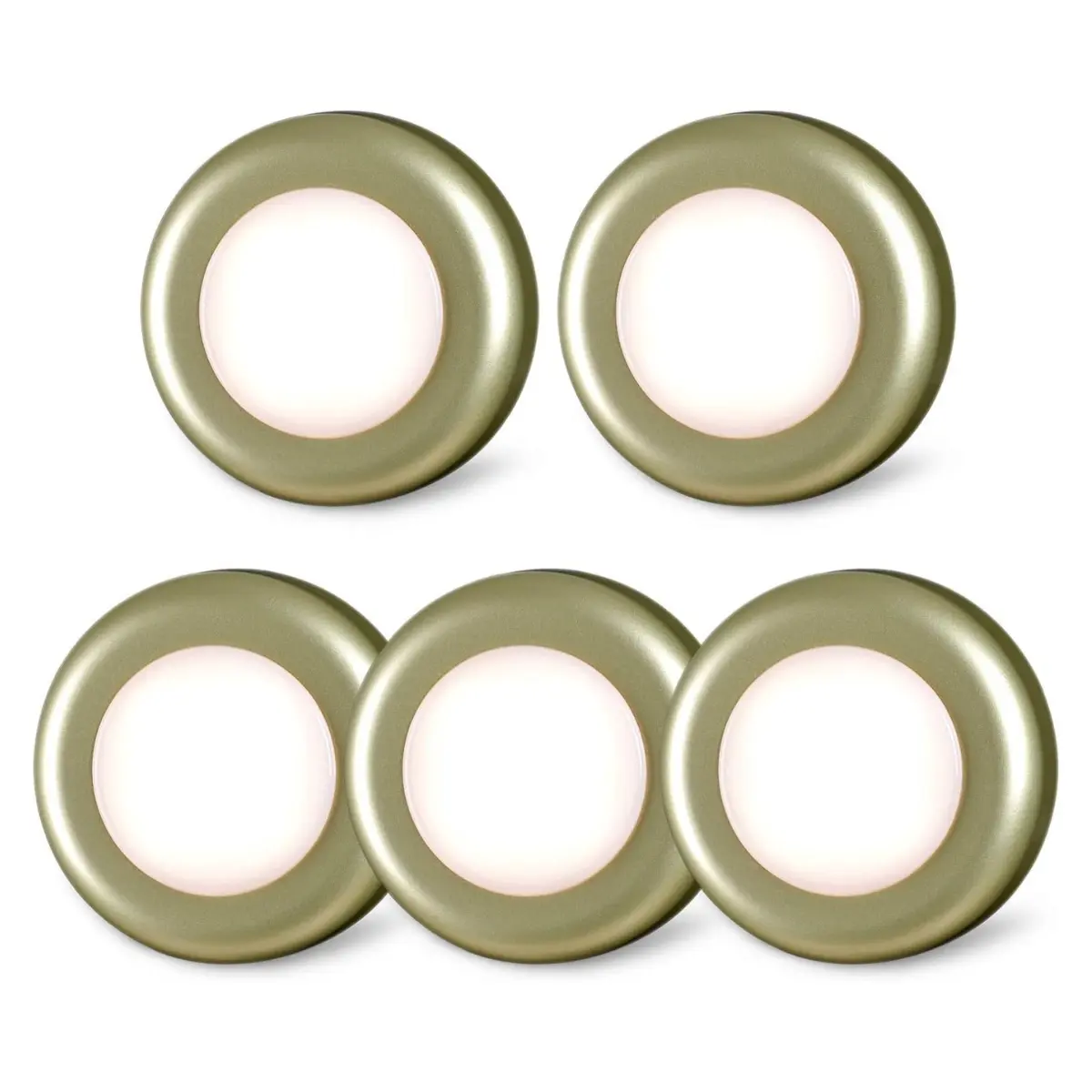 5-Pack 2.8” LED Push Tap Lights - Sticky Button, Portable, AAA Battery Operated Indoor Lighting for Drawer, Bathroom, Hallway, Dorm, Safe Box, Home Decor