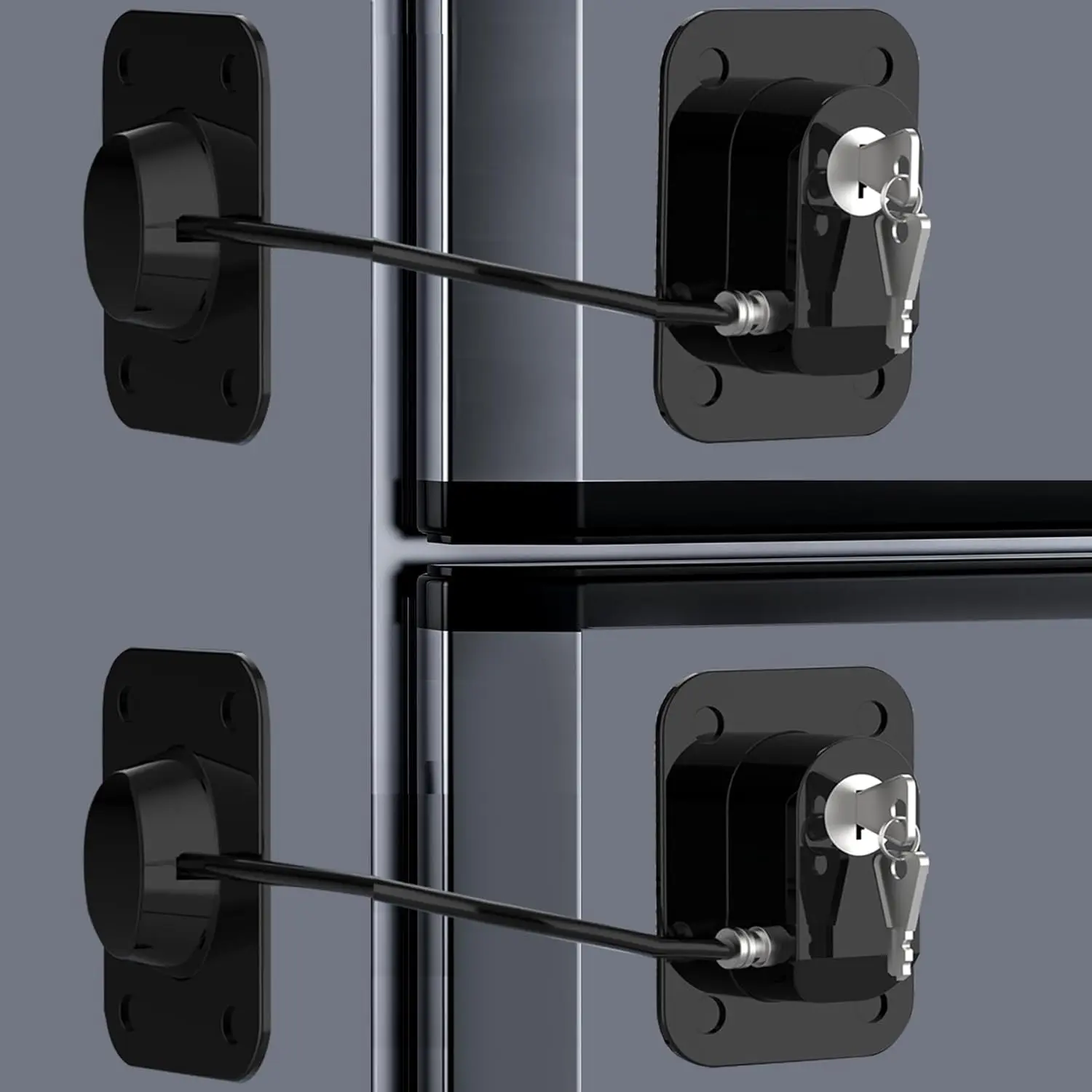 2-Pack Child Proof Key Lock Kit, Refrigerator Lock with Keys for Kitchen Freezer, Cabinets, Windows (Hardware, Window Hardware Tool)