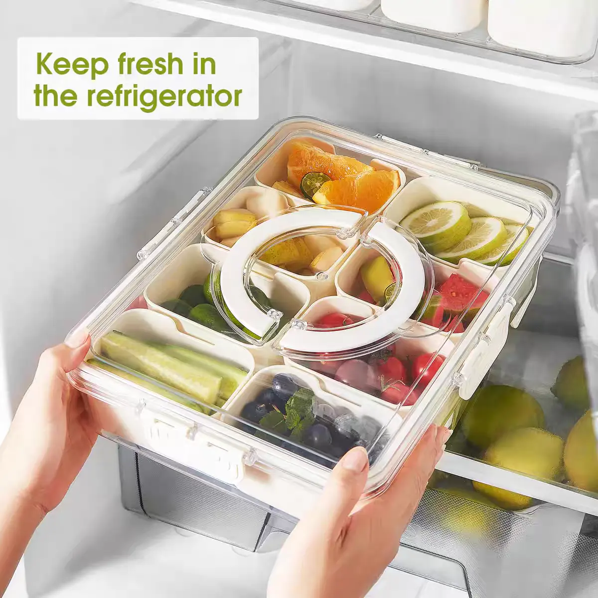 Multi-Compartment Airtight Seal Nut & Candy Storage Box - Kitchen Storage Container with Freshness Maintenance, Serving Snacks and Candies Tray for Holiday Gatherings, Bridal Shower Gift campingessentials
