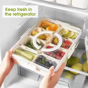 Multi-Compartment Airtight Lid Nut & Candy Storage Box for Storage Organization, Kitchen Snack Container & Food Serving Tray for Holiday Gatherings & Bridal Shower Gifts