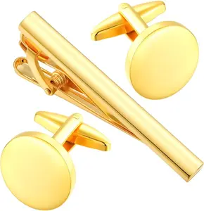 Cufflinks and Tie Clip Set for Men Personalized Cuff Links Business Wedding Father's Day