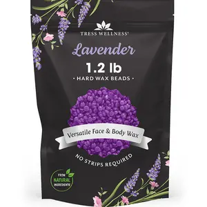 Hard Wax Beads - Super Saver Refill Wax Beads Bags | Large Lavender and Tea Tree Scent Hard Wax Bean Bags | Hair Removal | Self Waxing