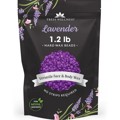 Hard Wax Beads - Super Saver Refill Wax Beads Bags | Large Lavender and Tea Tree Scent Hard Wax Bean Bags | Hair Removal | Self Waxing Body Care Smooth Gentle