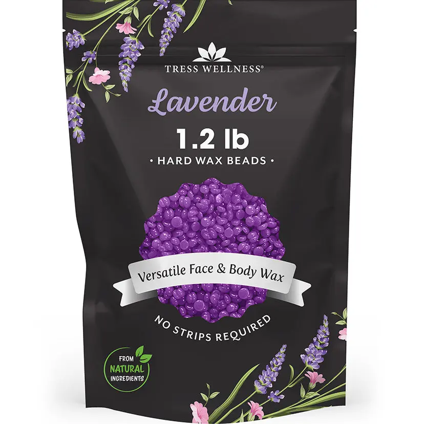 Hard Wax Beads - Super Saver Refill Wax Beads Bags | Large Lavender and Tea Tree Scent Hard Wax Bean Bags | Hair Removal | Self Waxing Body Care Smooth Gentle