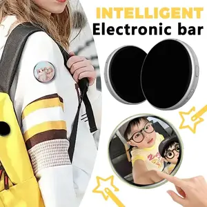 Smart Bluetooth-compatible Anime Digital Badge, 7 Color LED, APP Control, Customizable Image, Creative Book Decoration Pin, Fashion Accessory
