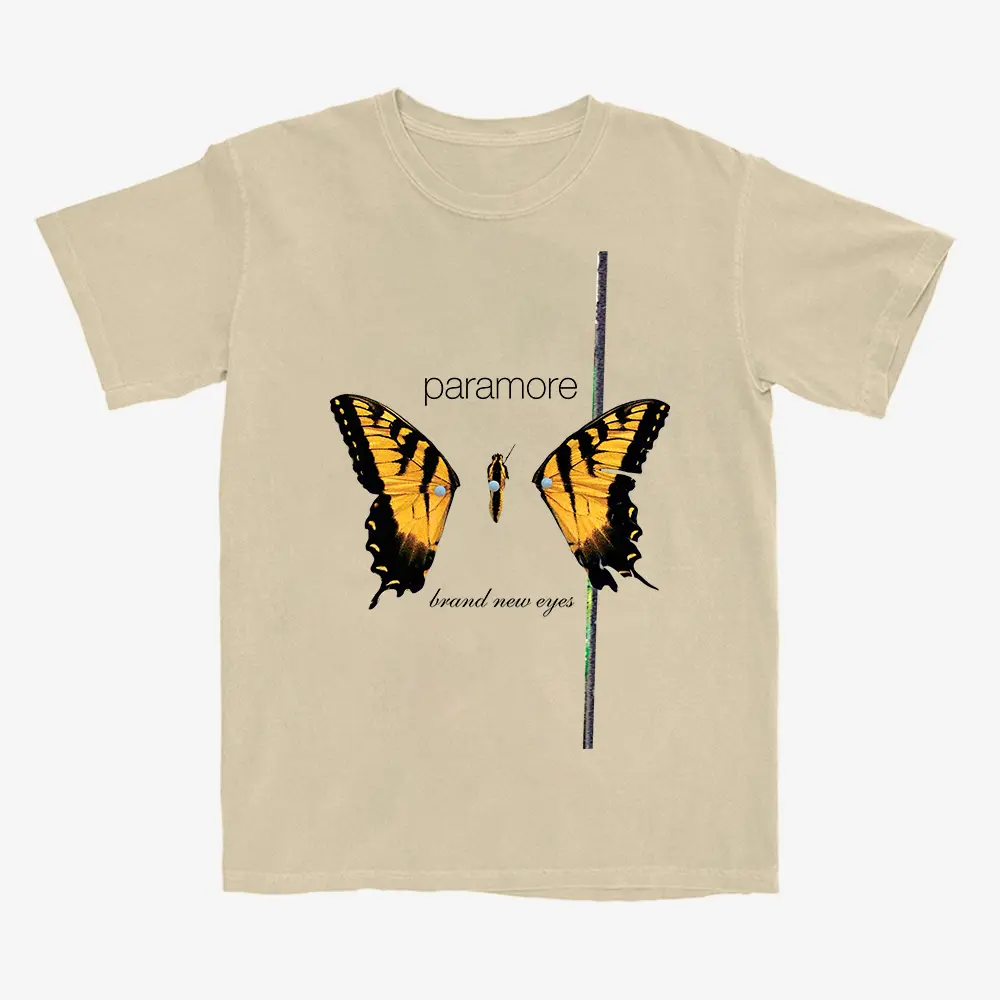 Paramore Brand New Eyes Deconstructed Split Butterfly T-Shirt – Pop Punk Classic Graphic Tee