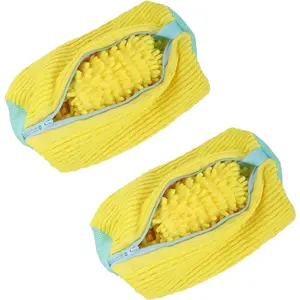 Mesh Shoe Bags for Sneakers and Tennis Shoes, Machine Washable, Yellow, 2 Pack