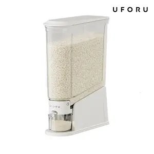 UFORU narrow-mouth sealed grain storage container, 11 lb/22 lb large capacity, BPA-free food-grade grain box, insect-proof and moisture-proof, one-press design for grains, beans, pet food, kitchen storage. Please check size before purchase#SummerWins