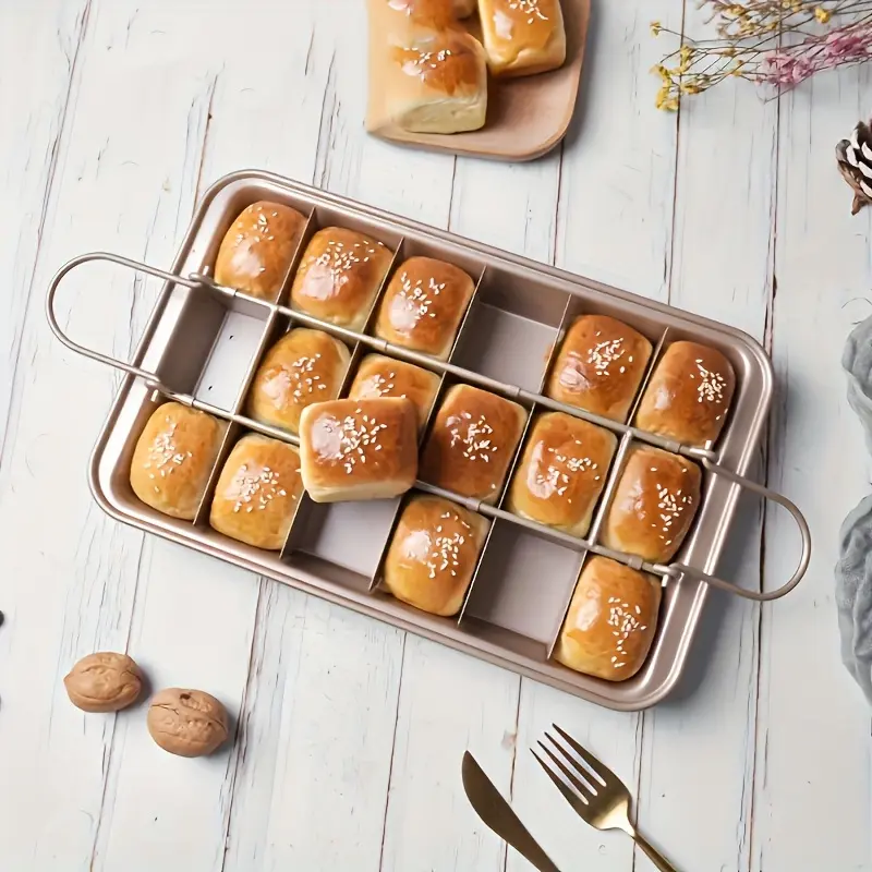 Thick Non-Stick Carbon Steel Brownie Pan 30.99cm X 19.99cm with Divider, Perfect for Muffins Cupcakes and Snacks, Ideal for Holidays, Baking Pan, Bakeware, Baking Pans for Oven, Baking Supplies