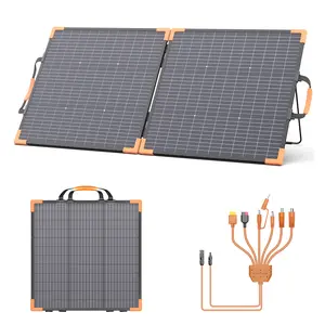 MHPOWOS 100W Double Sided ETFE Monocrystalline Silicon Solar Panel | With Cable, 23.5% High Conversion Rate, Compatible With Multiple Devices, Lightweight and Foldable, Suitable For Outdoor Exploration, Camping And Off Grid Use