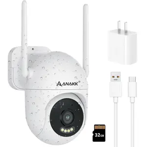 3MP Security Camera Outdoor, 355° Pan Tilt, Color Night Vision, Motion Detection, Dual-Band 5GHz/2.4GHz WiFi, IP65 Waterproof, 24/7 Recording, 2-Way Talk, No Monthly Fee Camera for Home Security