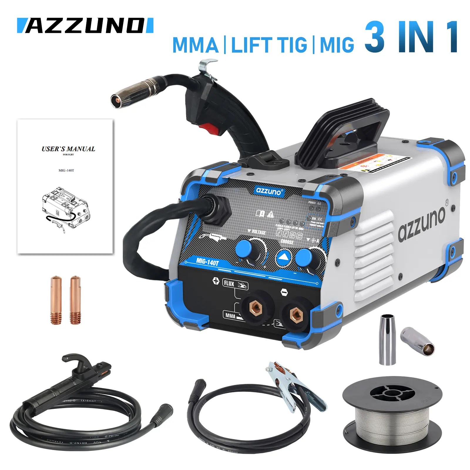 110V Gasless MIG Welder: Weld Without Gas! 3-in-1 MIG/Stick/TIG 110V Gasless MIG Welder: Weld Without Gas! 3-in-1 MIG/Stick/TIG