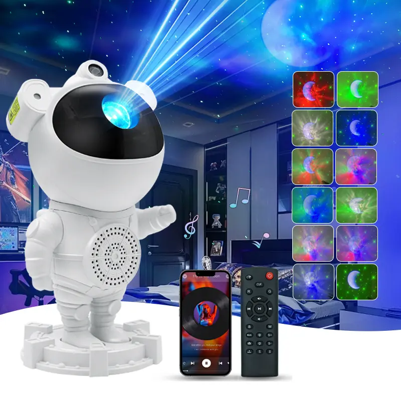 Galaxy Projector Lamp - Bluetooth Music Speaker, Timer, White Noise, Remote Control, Moon-Themed Multichrome Novelty Lighting, Kids Gift, Room Decor, Game Room Mood Lighting, Party Lights