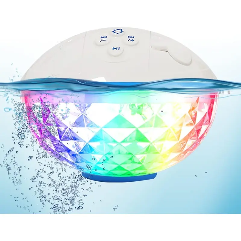 Pool Speakers with LED Lights,IPX7  Floating Speaker,Stereo Sound,Built-in Mic,Shower Speaker for Hot Tub,Kayaking,Outdoor Travel,Picnic (Updated)
