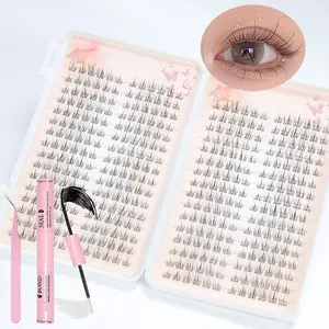 384 False Eyelash Book+Double headed Adhesive+False Eyelash Special Clip, Eyelashes Cluster, Natural Single Cluster Grafting Eyelash Set, False Eyelash Book Set, Cosmetic Individual Eyelash Kit, Diy Dramatic Lashes