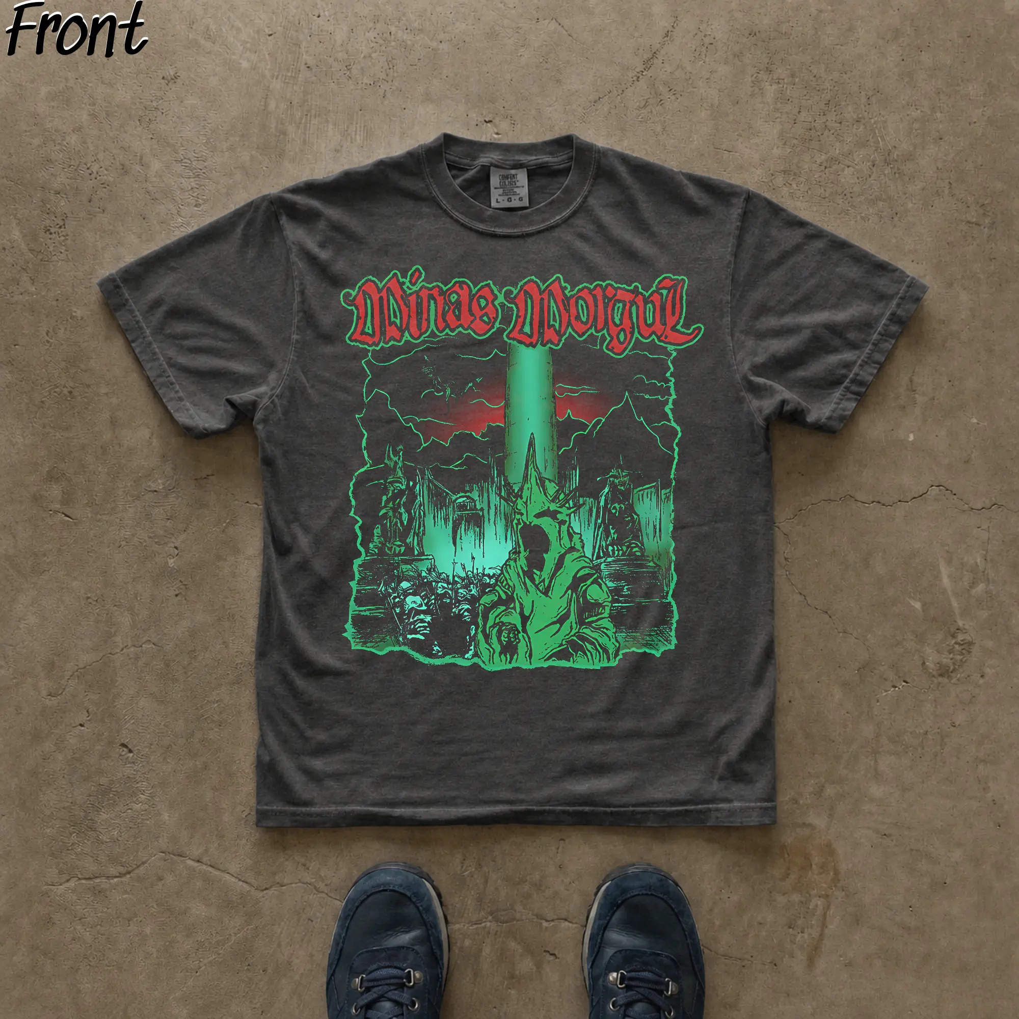 Gildan Men's Short-Sleeve Round Neck Vintage Graphic Tee, Lord of The Rings Minas Morgul Nazgul Print Menswear Casual Streetwear Top, Shortsleeve, Mens Clothing, Tshirt, Vintage Graphic Tees, Men's T Shirts, Casual Fit, Lightweight, Short Sleeves For Easy