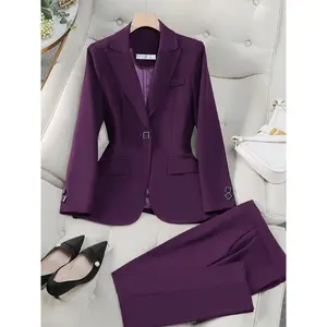Autumn Winter Women Pant Suit Office Ladies Female Business Work Wear 2 Piece Set Formal Blazer Jacket And Trouser