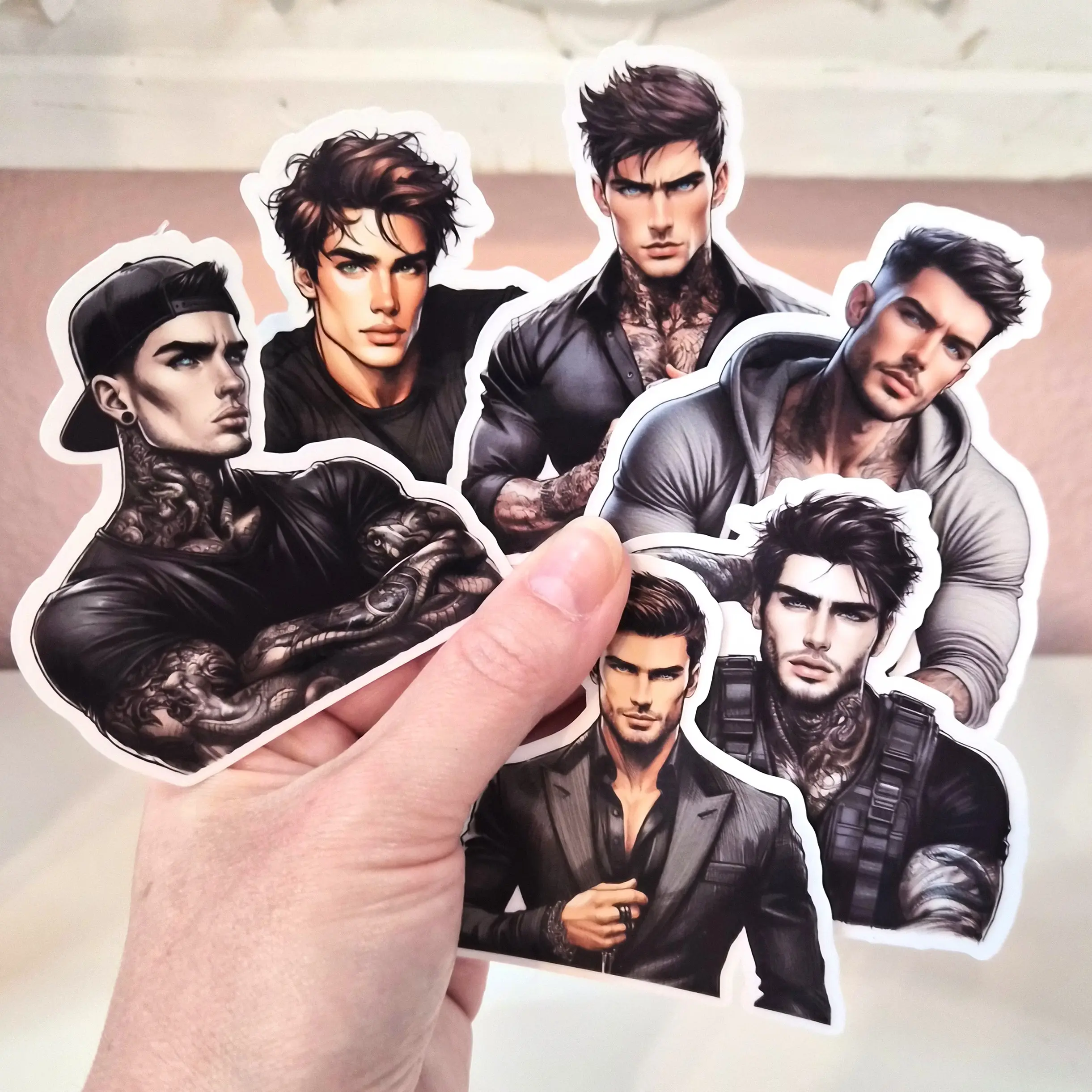 Book Boyfriend Lords Book Reading Stickers - Waterproof Glitter or Glossy Stickers 2.75" Size Customizable for Kindle, Book, or Tablet