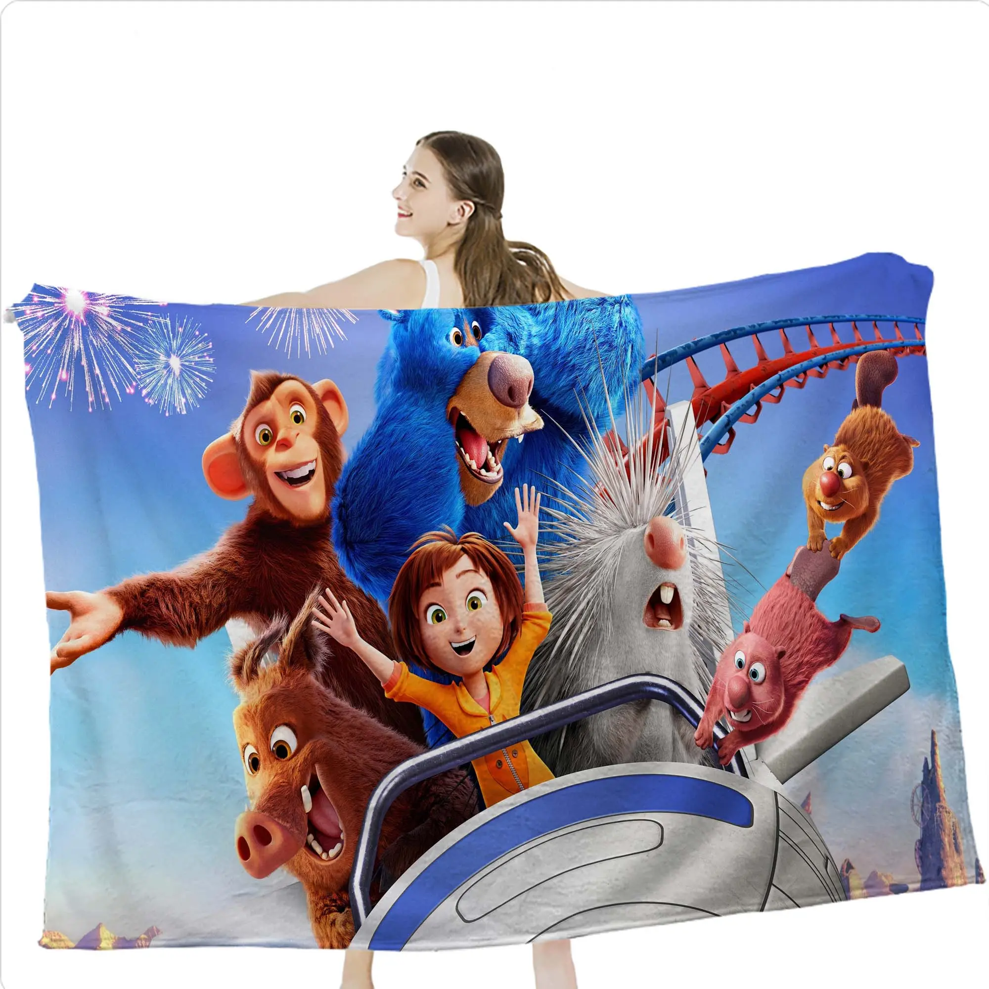 Cartoon Blanket Wonder Park Blanket Gifts for family and friends Special Memory Keepsakes for Weddings Birthdays Comfort Throw Blanket.
