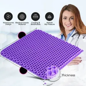 Gel Seat Cushion, Summer Breathable Honeycomb Design, Pressure Relief for Back & Tailbone Pain, Ideal for Home Office, Wheelchair, Car Seats