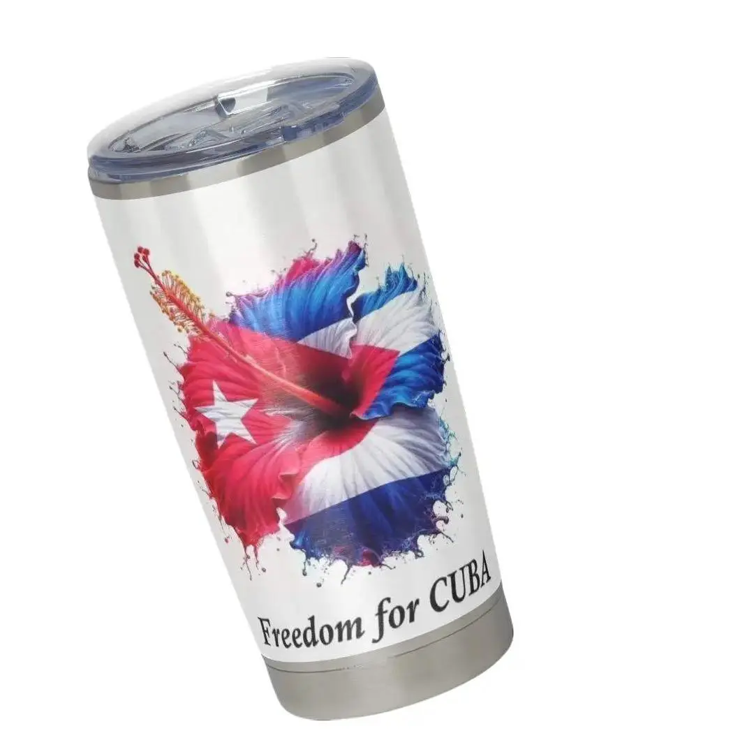 Marpacífico con la Bandera Cubana.Termo para bebidas frías o calientes.