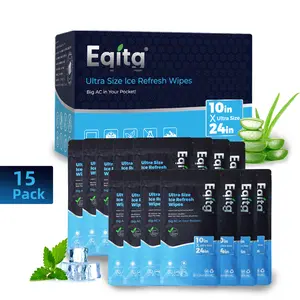 EQITG Body Wipes, Extra Large Size for Outdoor Portability, Individually Packaged, Quick-Refresh Wipes for Driving, Studying, Sports, Outdoors, and Gatherings