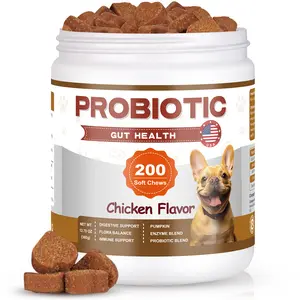 #DealsForYouDays Dog Probiotic Chews with Pumpkin & Enzymes - Digestive Support for Diarrhea, Soft Stool & Gut Health，Natural Probiotic Chews for Dogs with Pumpkin & Enzyme Blend - Flora Balance & Immune Support，Chicken Flavor Soft Chews，For All Dogs