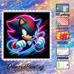 5D-DIY, Handcraft, Handicraft, flocking canvas, diamond art, diamond painting kit, hedgehog, Square, colorful, dynamic AB diamonds, home decoration, handmade diamond art painting kit, special craft diamond art kit