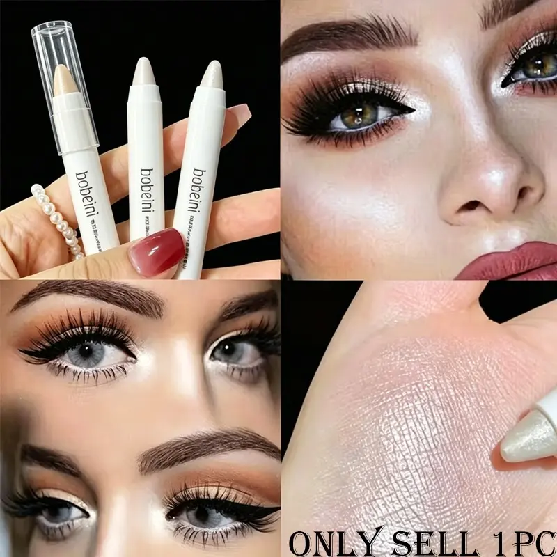 Glitter highlighter stick & water glow pen, brighten inner corner and under eye, smooth texture create sparkling water-like eye makeup