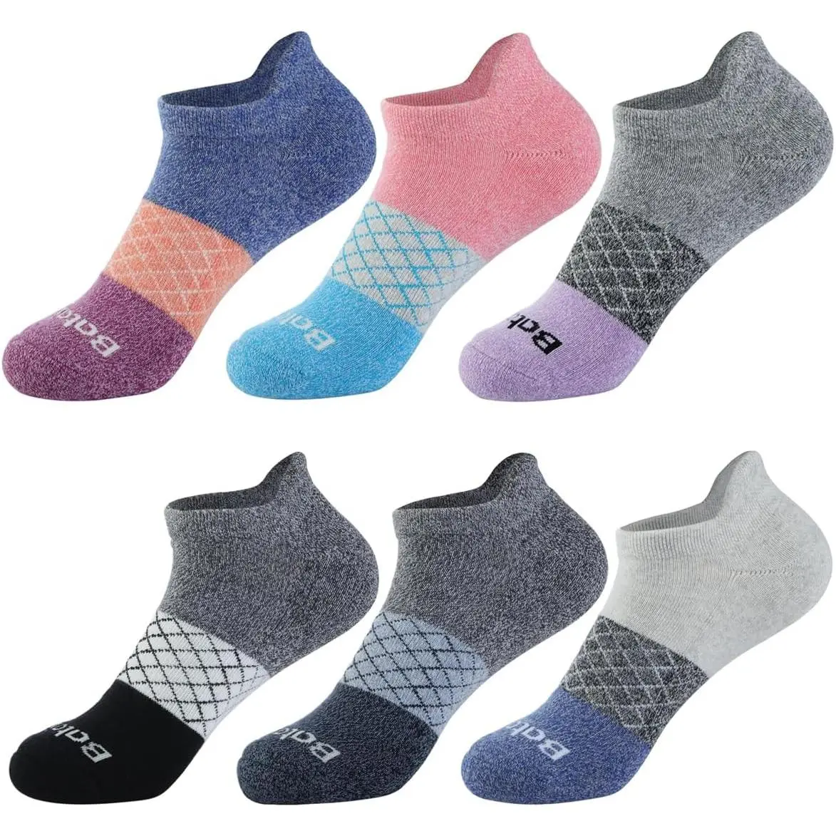 Female Cotton Women's Everyday Low-Cut Breathable Athletic Ankle Socks - 6-Pair All-Seasons, Tab Pattern, Water Absorbent, Anti-Slip Surface, Hand-Linked Seamless Toe, Ideal for Running, Tennis, Do Not Iron, Cold Handwash