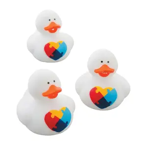 2" Autism Awareness Vinyl Rubber Ducks - 12 Pc.