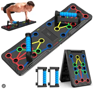 Push Up Board for Men Women, Foldable Adjustable Pushup Stands Board, Portable Home Gym Fitness Equipment for Chest, Arms, Abs & Core Workout