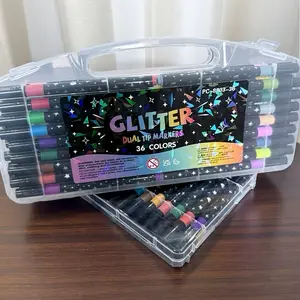 36-Color Flash Marker Set Markers-Glittering Art Pens with Storage Case for Crafts & Card Making Art Supplies