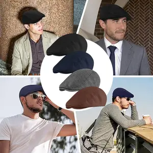 Set of 4 Newsboy Hats for Men Summer Cabbie Cap Newsboy Flat CapIvy Cap Newsboy Hunting Hat for Men,Suitable for Men and Women