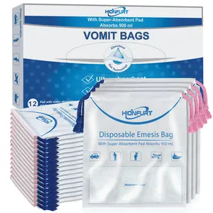 12pcs/26pcs Vomit Bags Convert Vomitus Gel, Disposable Absorbent Anti-Spew Bags, Leak-Proof Nausea Bags, 900ML Portable for Travel Sports Pregnancy, Travel Accessories