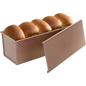 Pullman Loaf Pan with Lid 13x4 | 2.2lb Carbon Steel Bread Pan for Homemade Sourdough & Sandwich Bread | Nonstick Bakeware, Heavy Duty & Easy Clean (, 2.2lb)