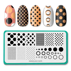 Polka Dot Nail Stamping Plate (M475) - Shape Nouveau: Seeing Spots, Nail Art Kits Component, Full Patterns, Stamp Easily, Enables Endless Creativity
